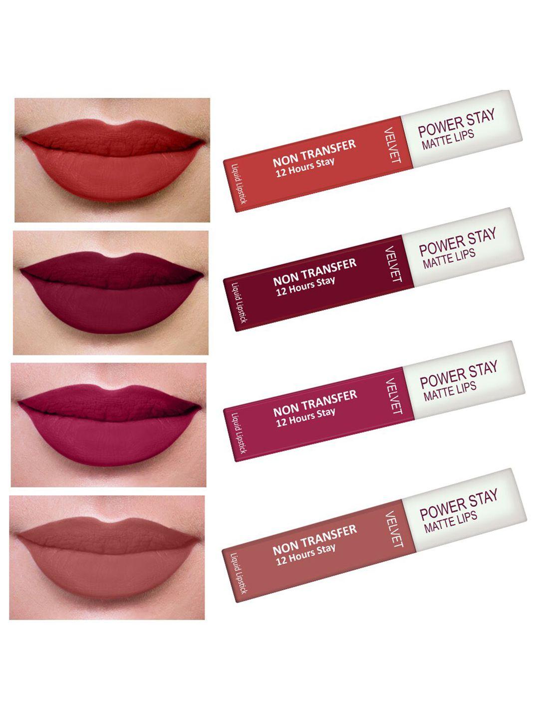 perpaa  set of 4 waterproof liquid matte power stay lipstick 4ml