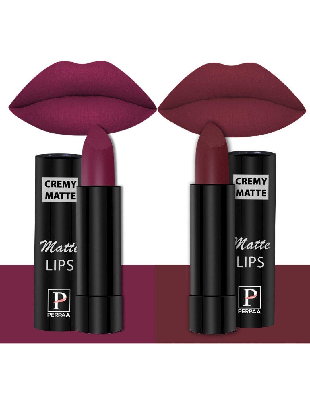 perpaa creamy matte 2-pcs long lasting bullet lipstick -cherry red 52 - cherry maroon 95