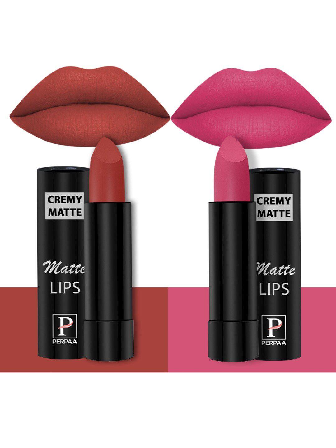 perpaa creamy matte set of 2 long stay intense lipstick 3.5g each 55-60