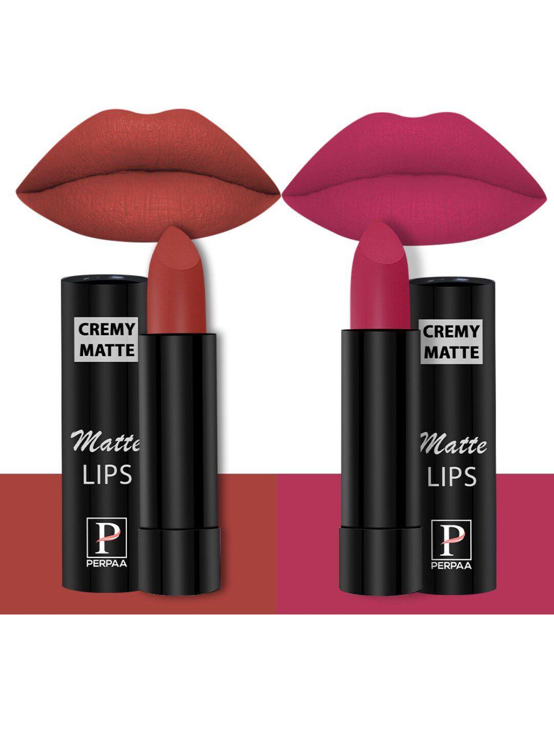 perpaa creamy matte set of 2 long stay intense lipstick 3.5g each 55-92