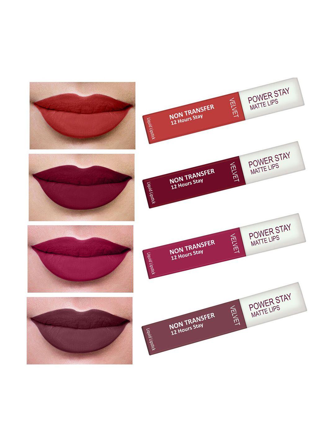 perpaa set of 4 waterproof liquid matte power stay lipstick  200gm