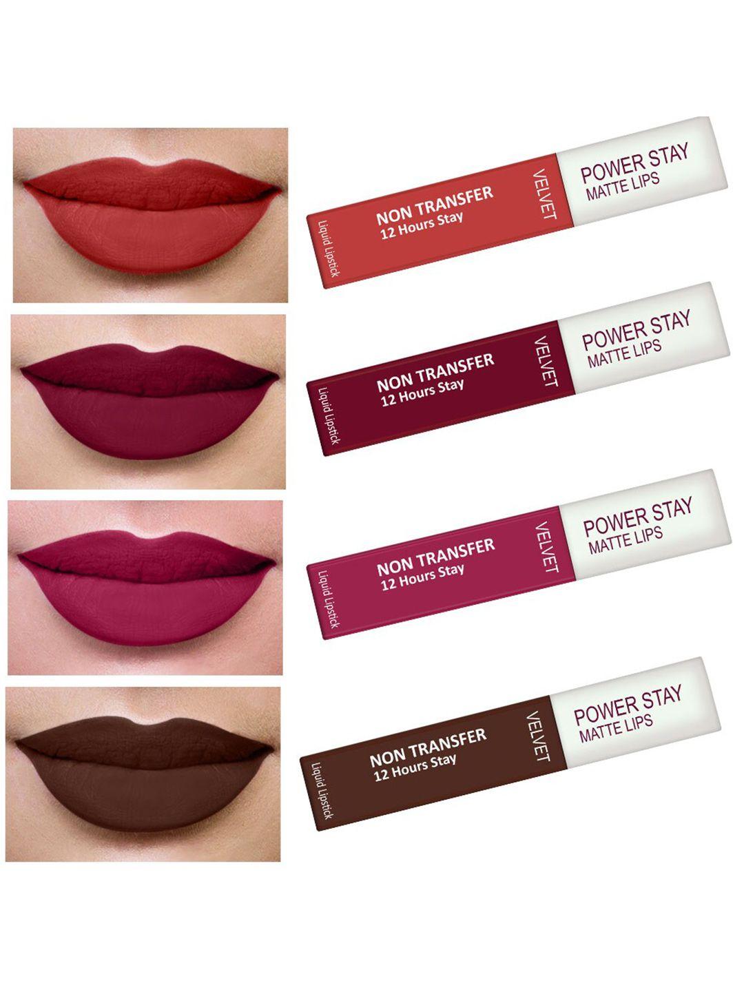 perpaa set of 4 waterproof liquid matte power stay lipstick 200gm