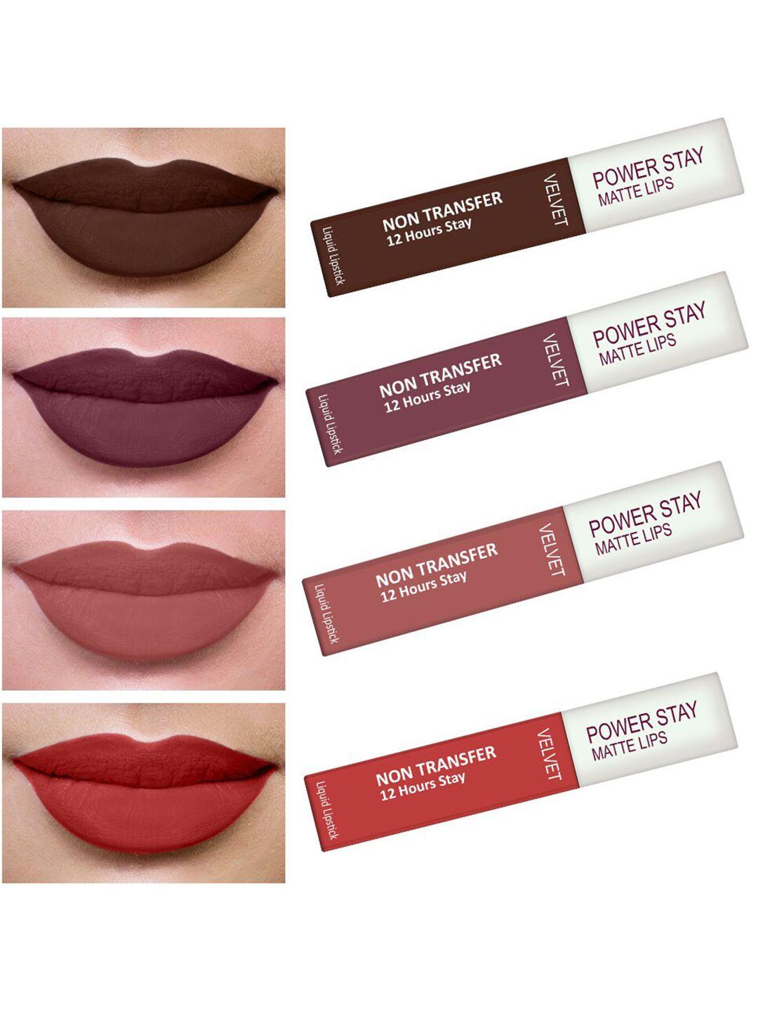 perpaa set of 4 waterproof liquid matte power stay lipstick 4ml