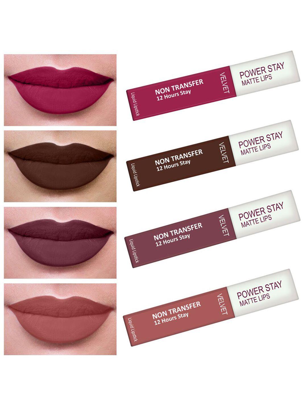 perpaa set of 4 waterproof liquid matte power stay lipstick 4ml