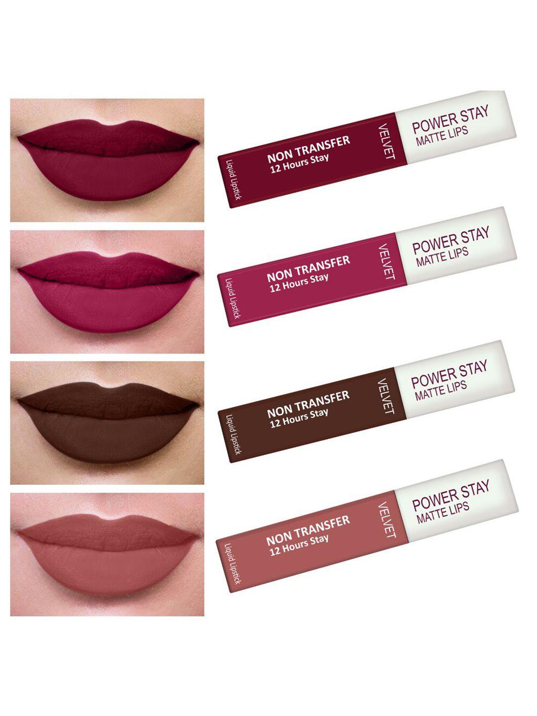 perpaa set of 4 waterproof liquid matte power stay lipstick 4ml