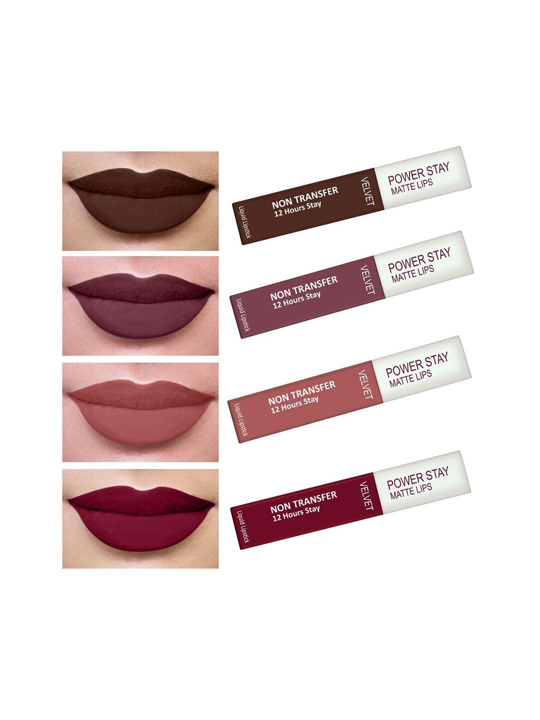 perpaa set of 4 waterproof liquid matte power stay lipstick 4ml