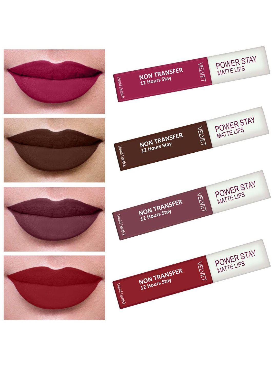 perpaa set of 4 waterproof liquid matte power stay lipstick