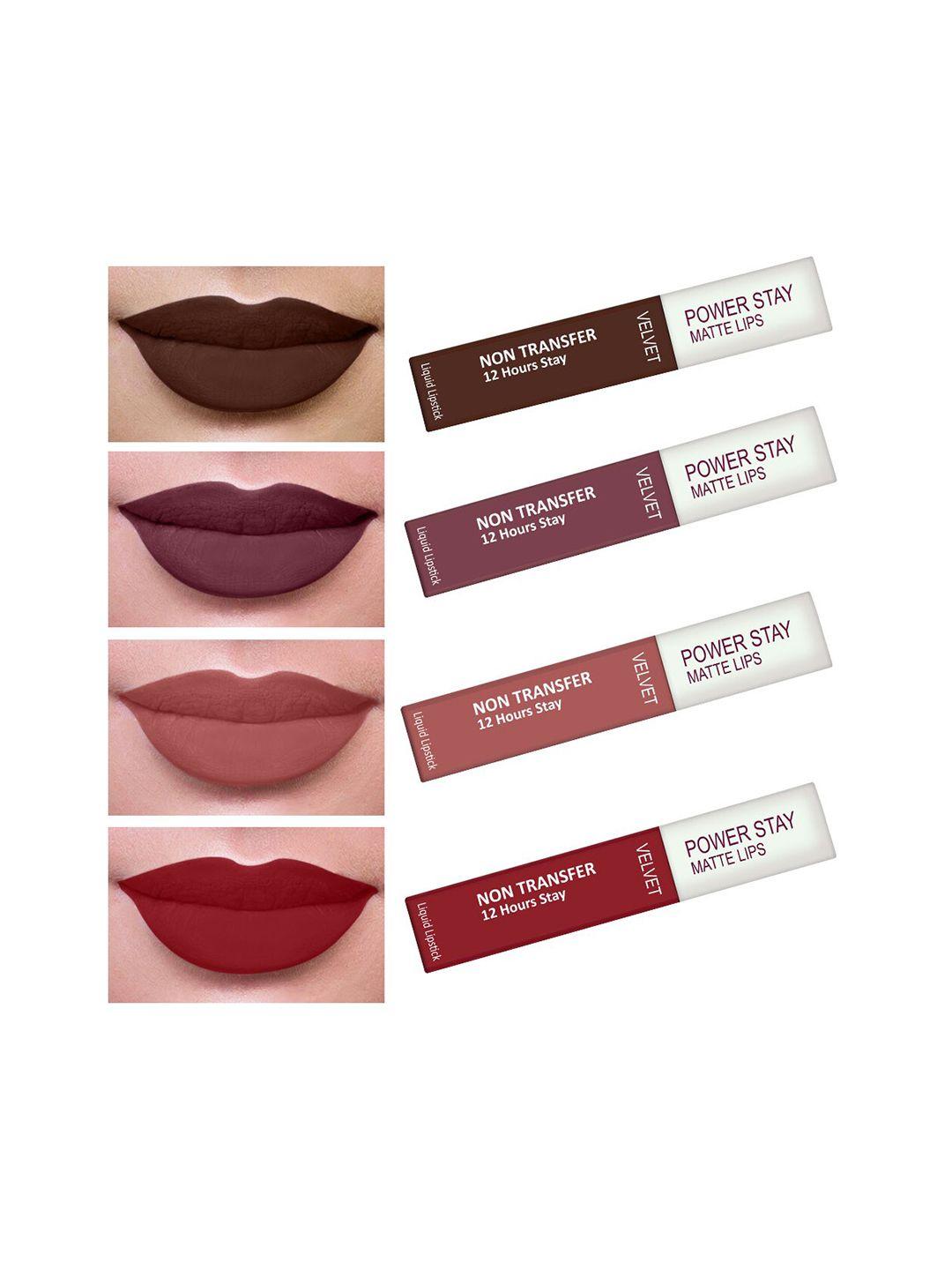 perpaa set of 4 waterproof liquid matte power stay lipsticks 200gm