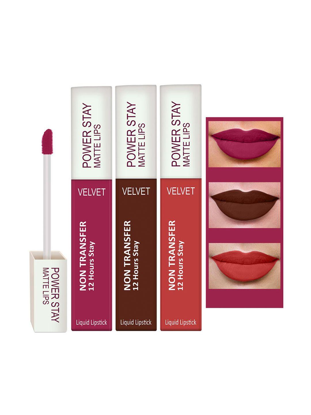 perpaa women set of 3 waterproof liquid matte power stay lipstick