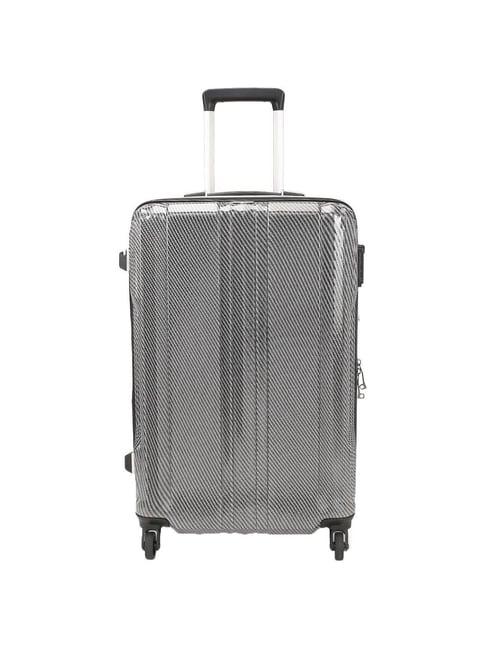perquisite k09 range grey striped hard medium trolley bag - 42 cm