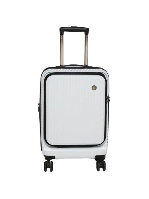 perquisite yita range white striped hard cabin trolley bag - 35 cm