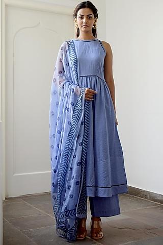 persian indigo cotton kurta set