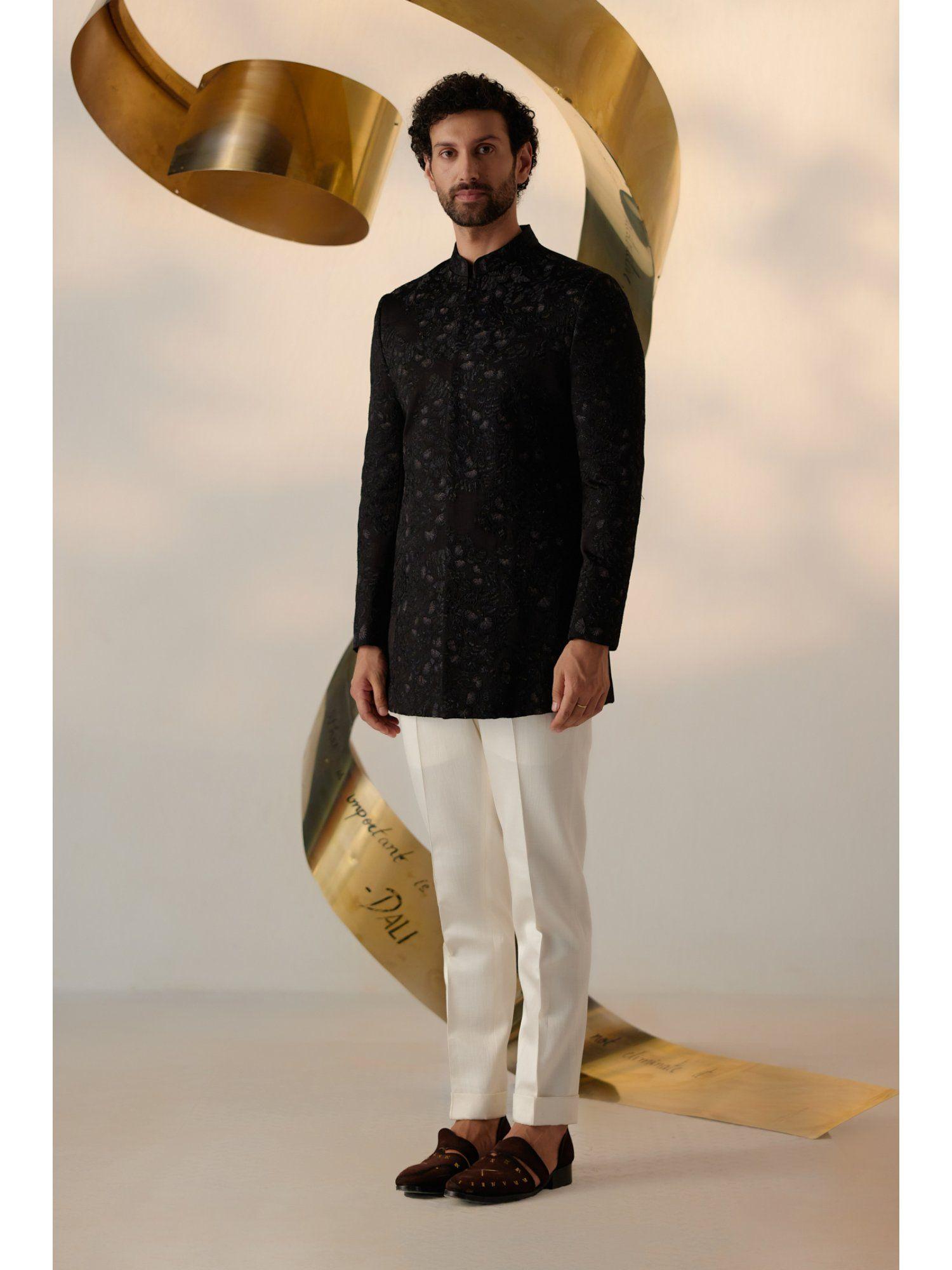 persian night long bandhgala with trouser (set of 2)