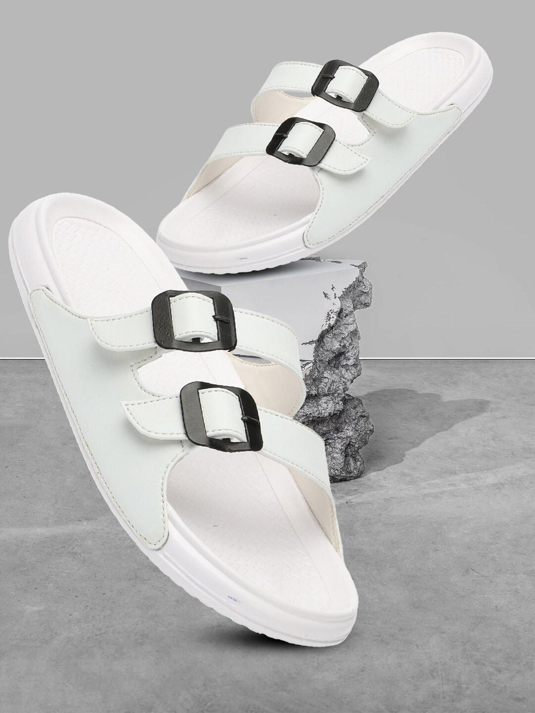pery pao men two strap sliders with buckle detail