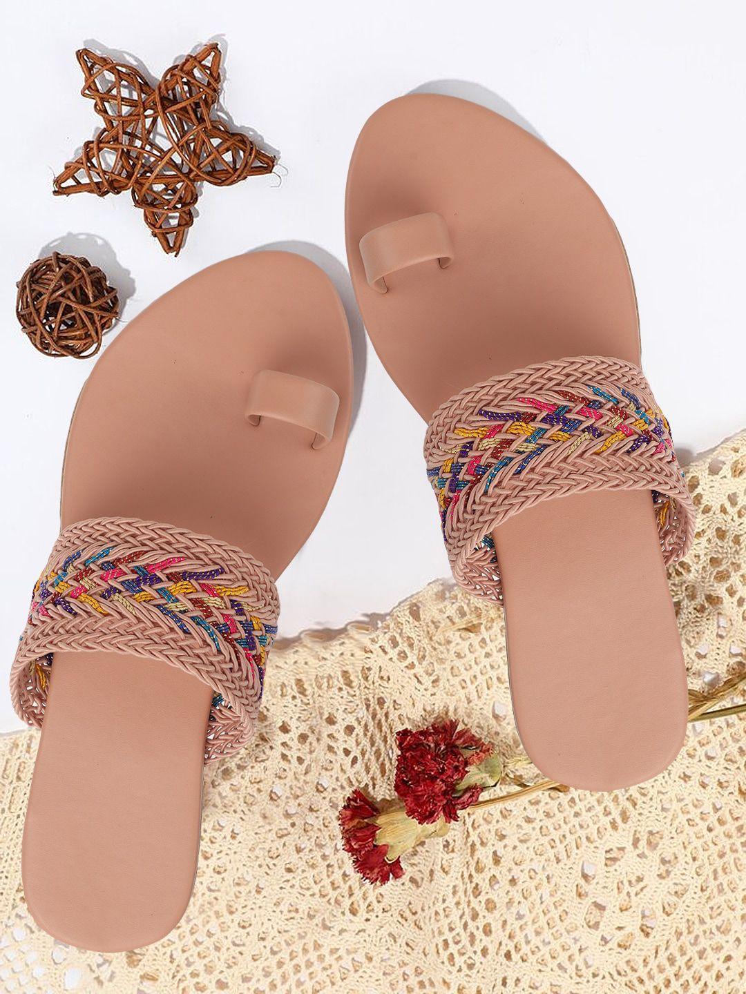 pery pao braided fabric one toe flats