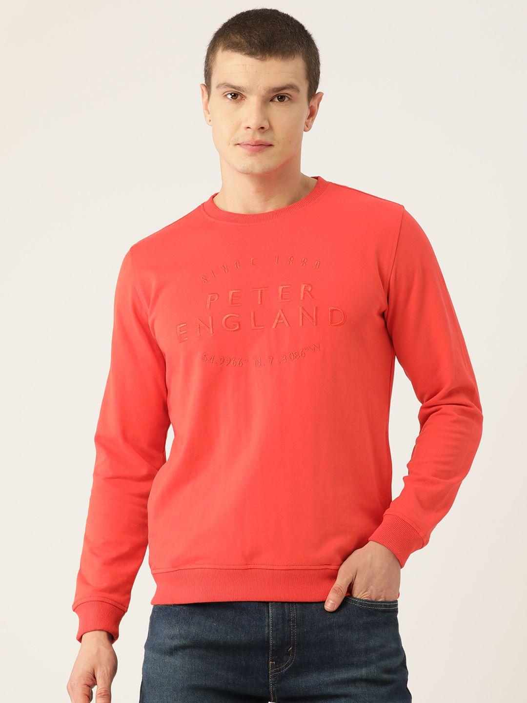 peter england brand logo embroidered pullover sweatshirt