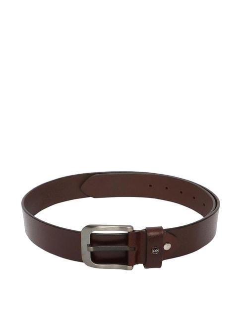 peter england brown leather solid waist belt for men