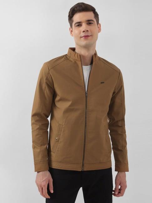 peter england brown regular fit jacket