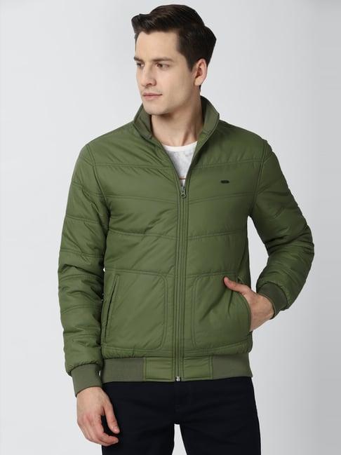 peter england casuals green regular fit jacket