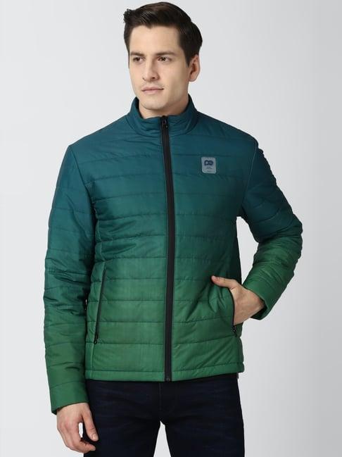 peter england casuals green regular fit ombre jacket