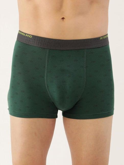 peter england green regular fit printed trunks