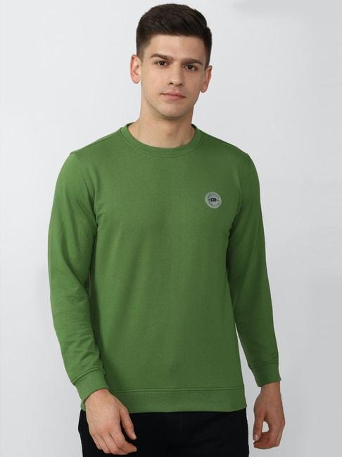 peter england green slim fit sweatshirt