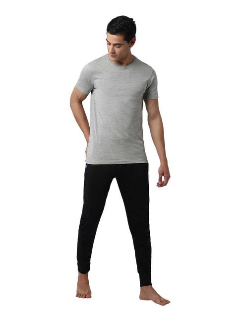 peter england grey & black regular fit t-shirt & joggers set