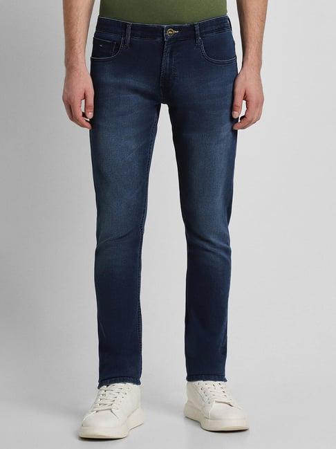 peter england jeans blue cotton skinny fit jeans