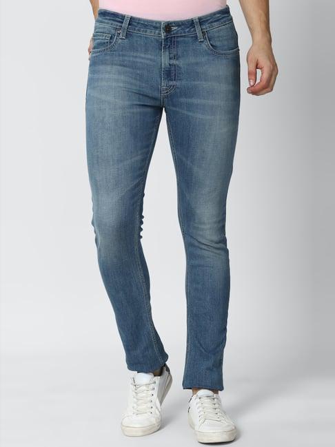 peter england jeans blue cotton slim fit jeans