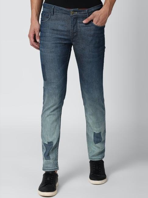 peter england jeans blue cotton slim fit jeans