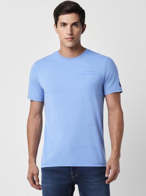 peter england jeans blue slim fit t-shirt