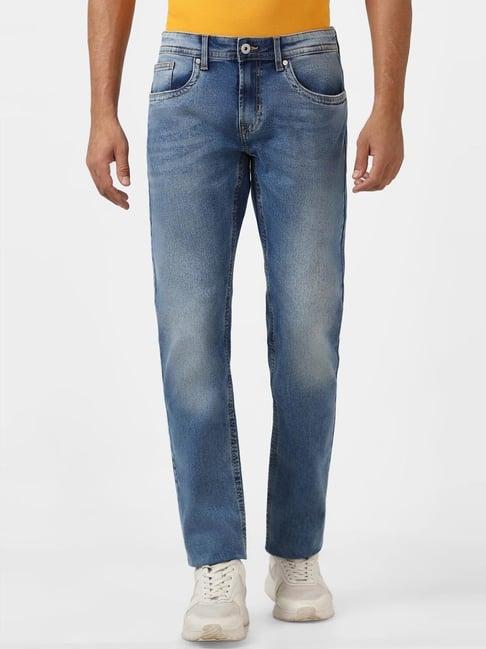 peter england jeans mid blue slim fit jeans