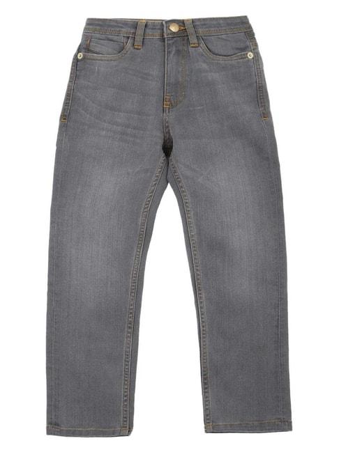peter england kids grey cotton regular fit jeans
