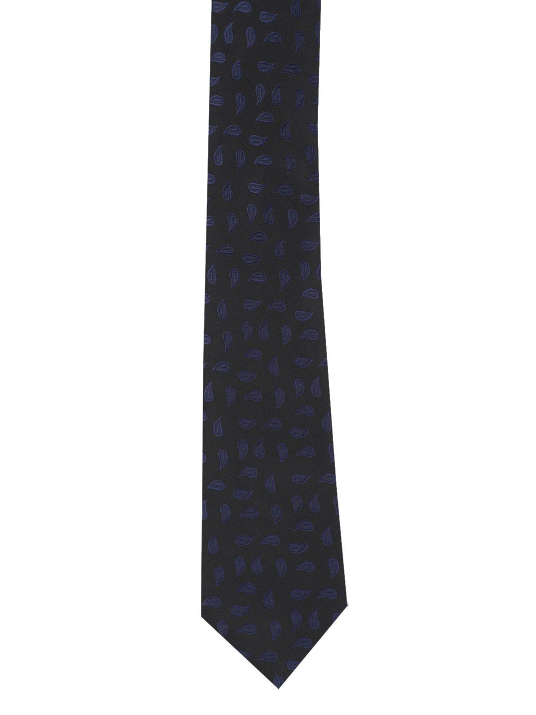 peter england men navy blue woven-design accessory gift set