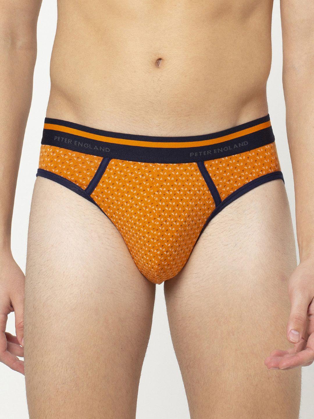 peter england men orange printed basic briefs piwbor9146021