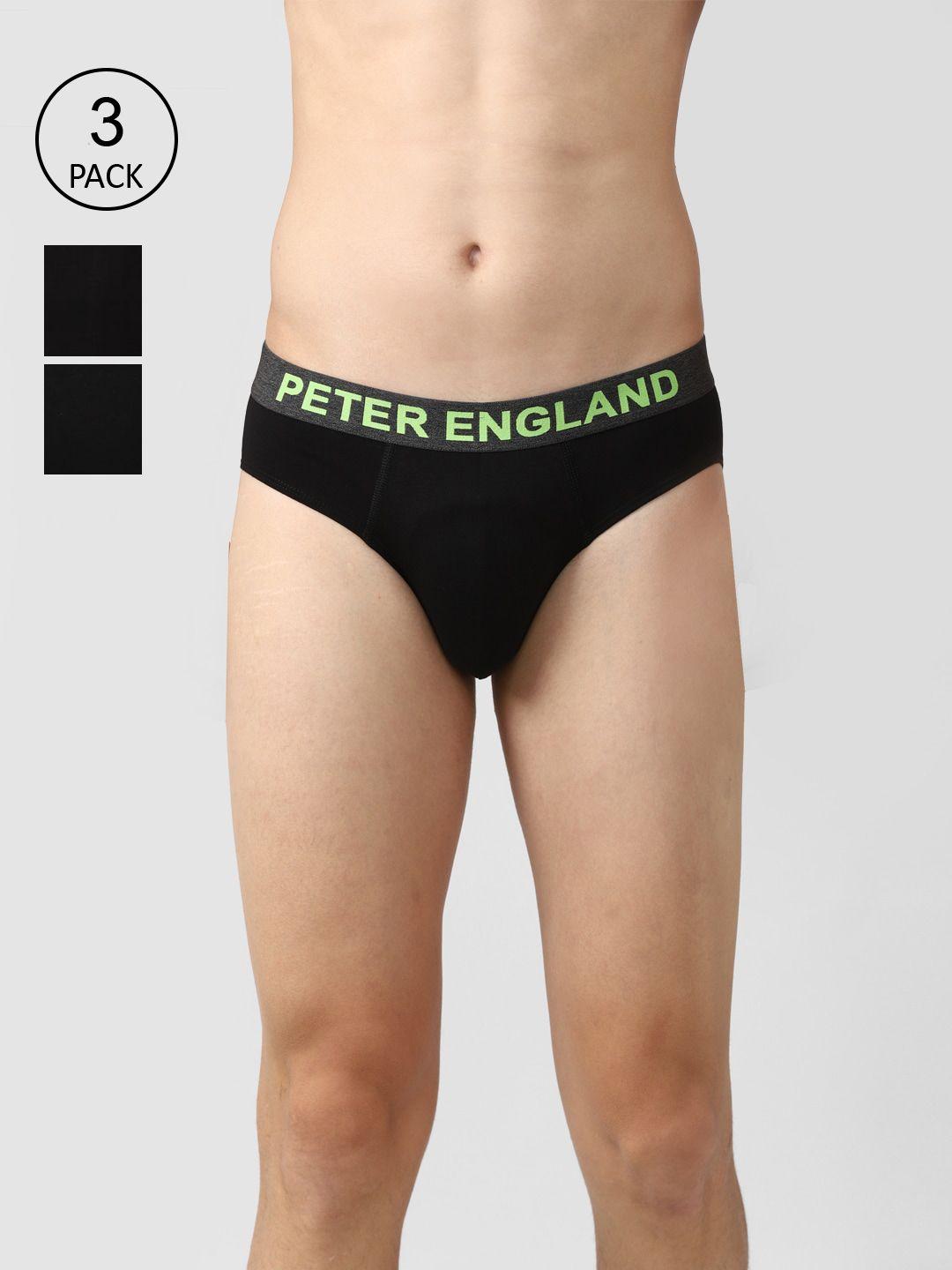 peter england men pack of 3 cotton solid basic briefs