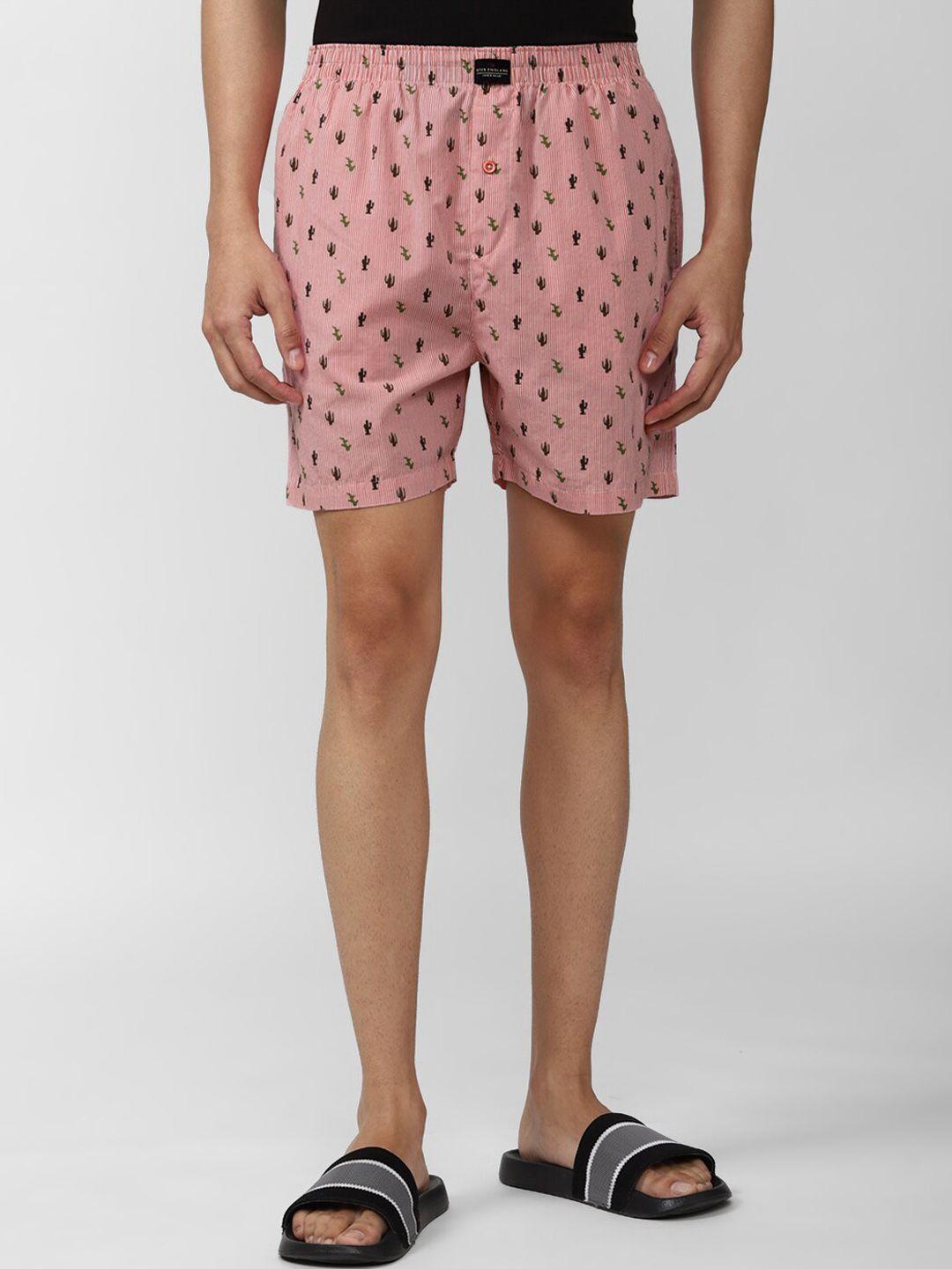 peter england men pink printed pure cotton boxers