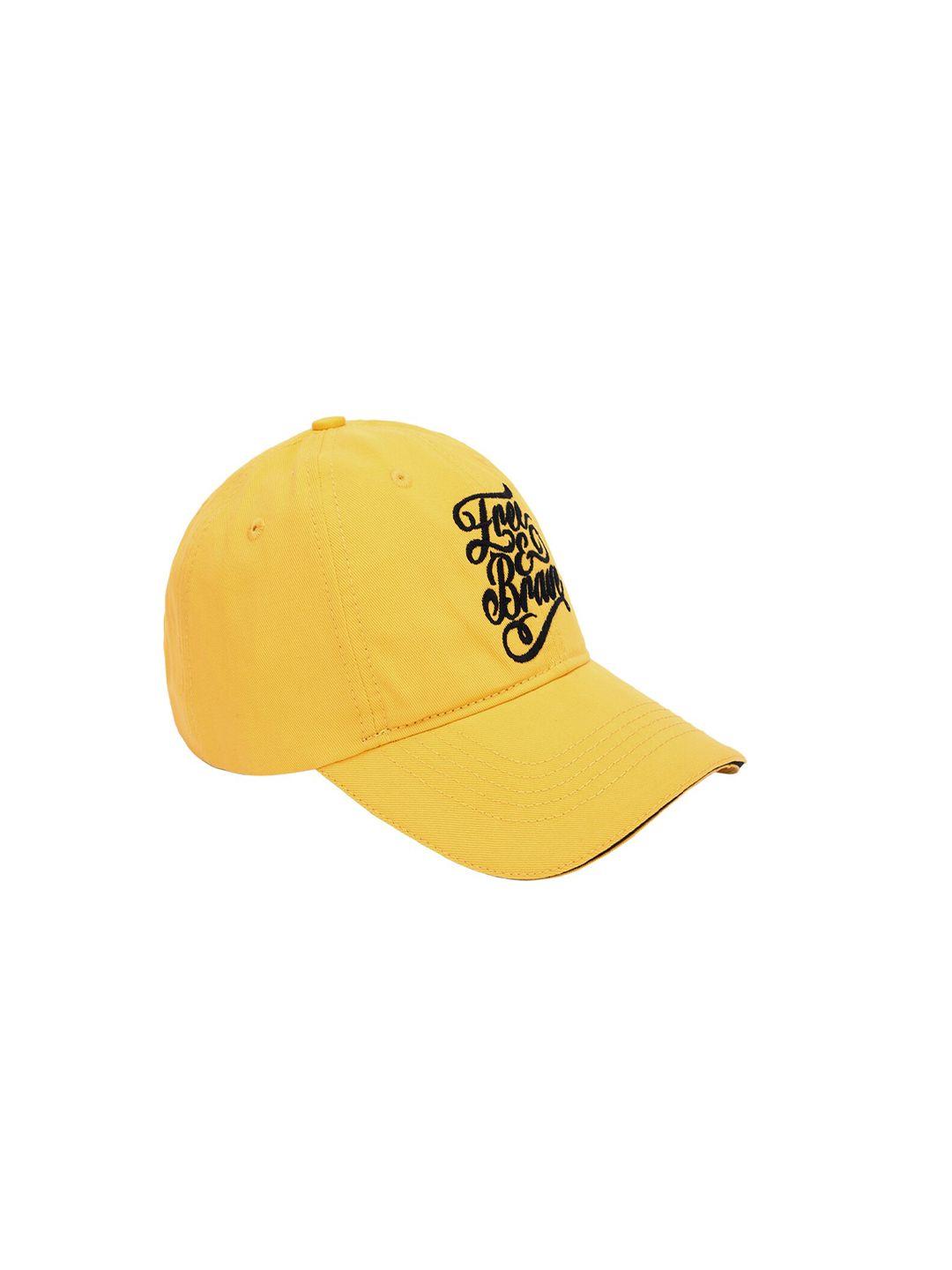 peter england men yellow & black printed baseball cap
