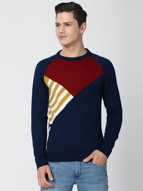 peter england multi regular fit printed sweaters