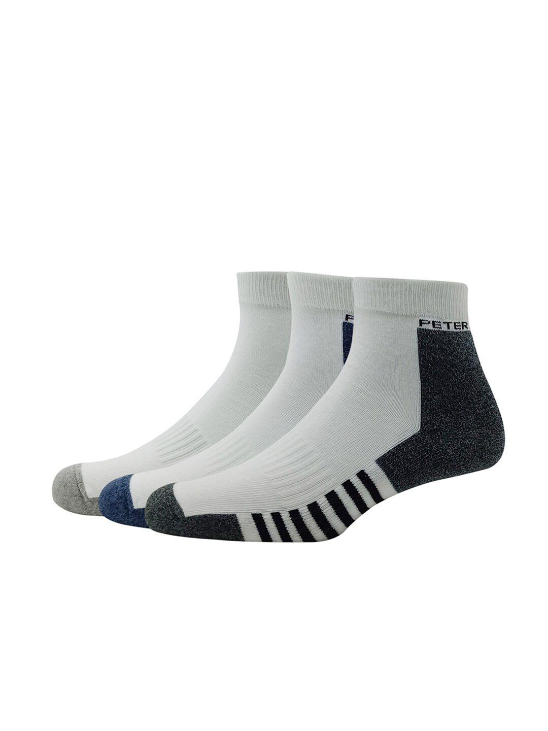 peter england pack of 3 colourblocked quarter-length socks