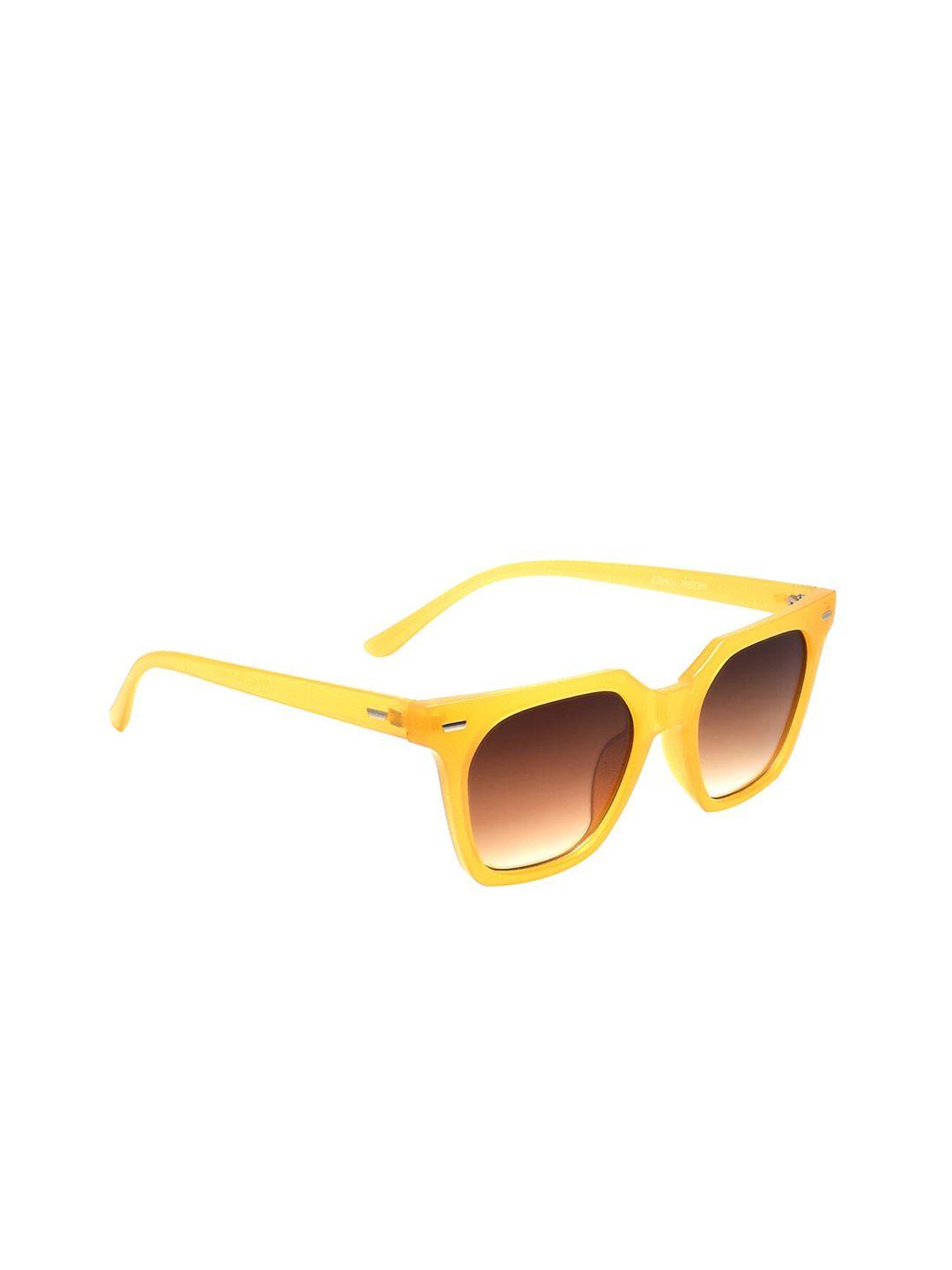 peter jones eyewear brown lens & orange square sunglasses