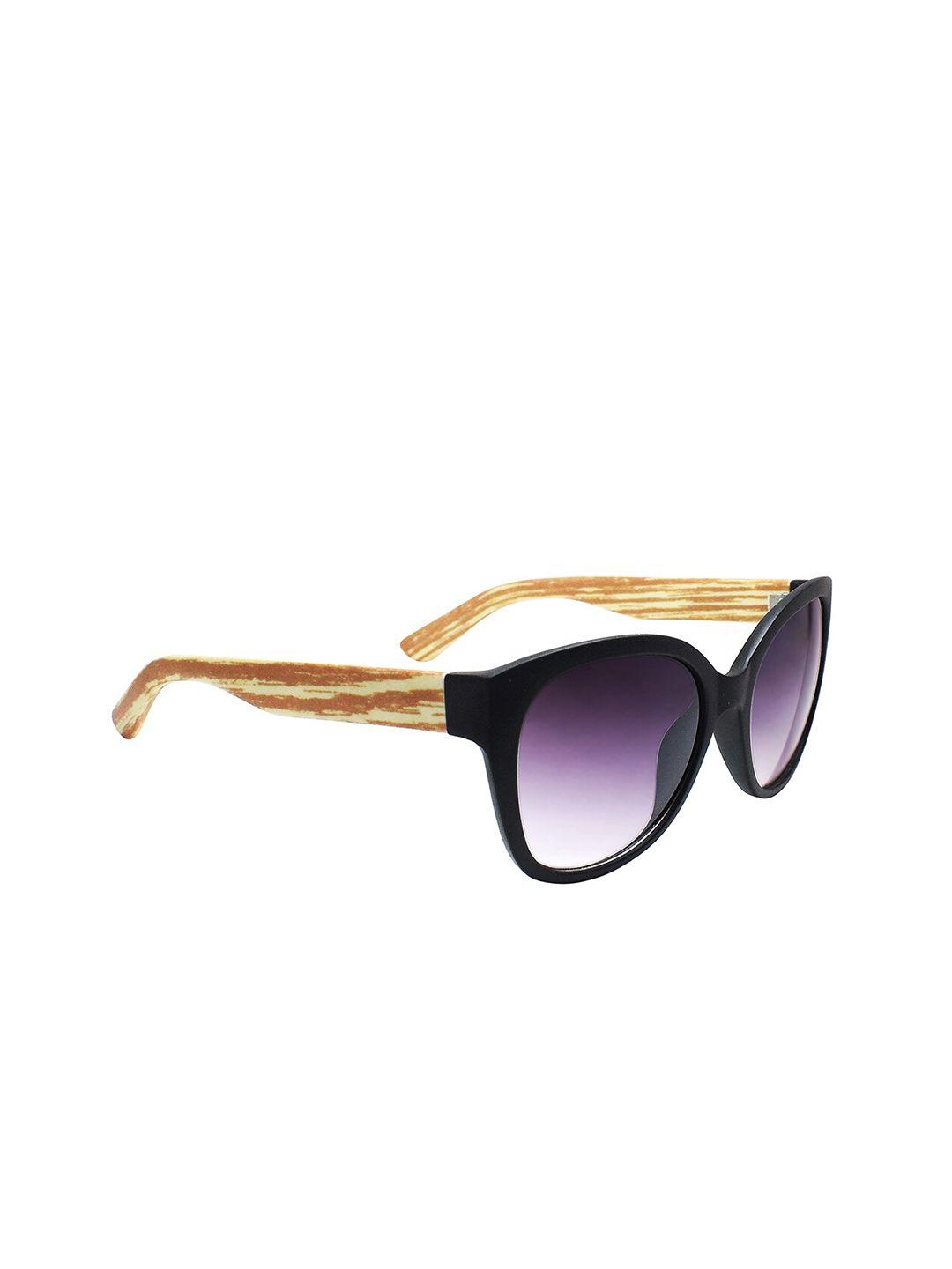 peter jones eyewear unisex black lens & brown butterfly sunglasses with uv protected lens
