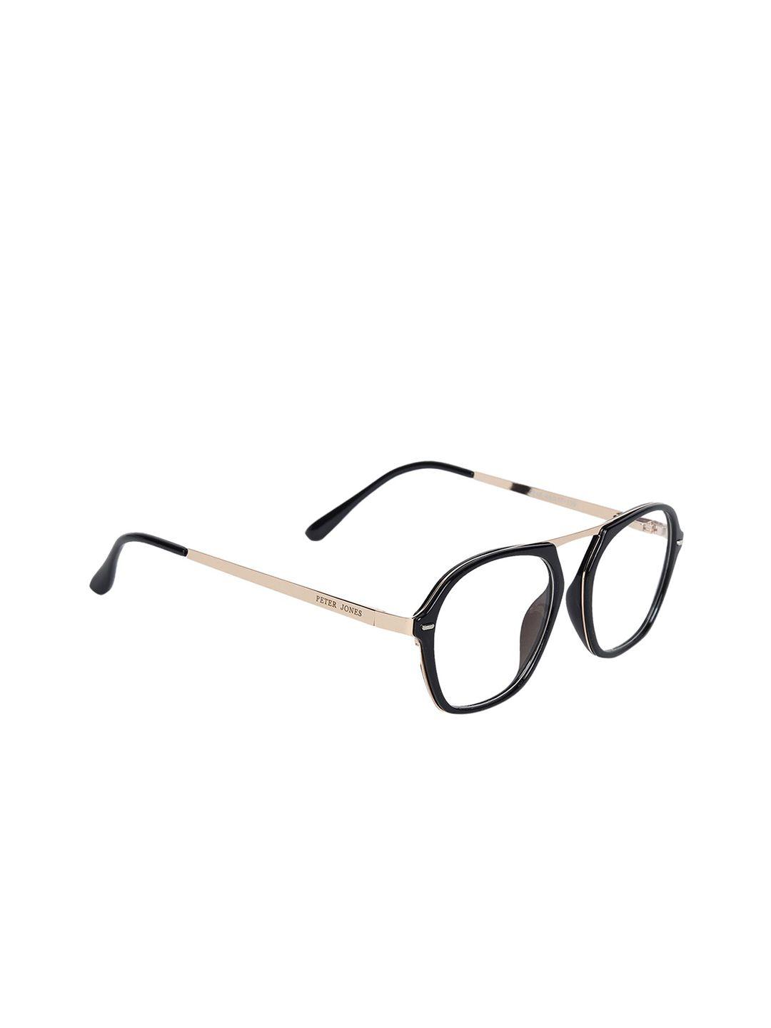 peter jones eyewear unisex black solid uv 400 light blocking glasses