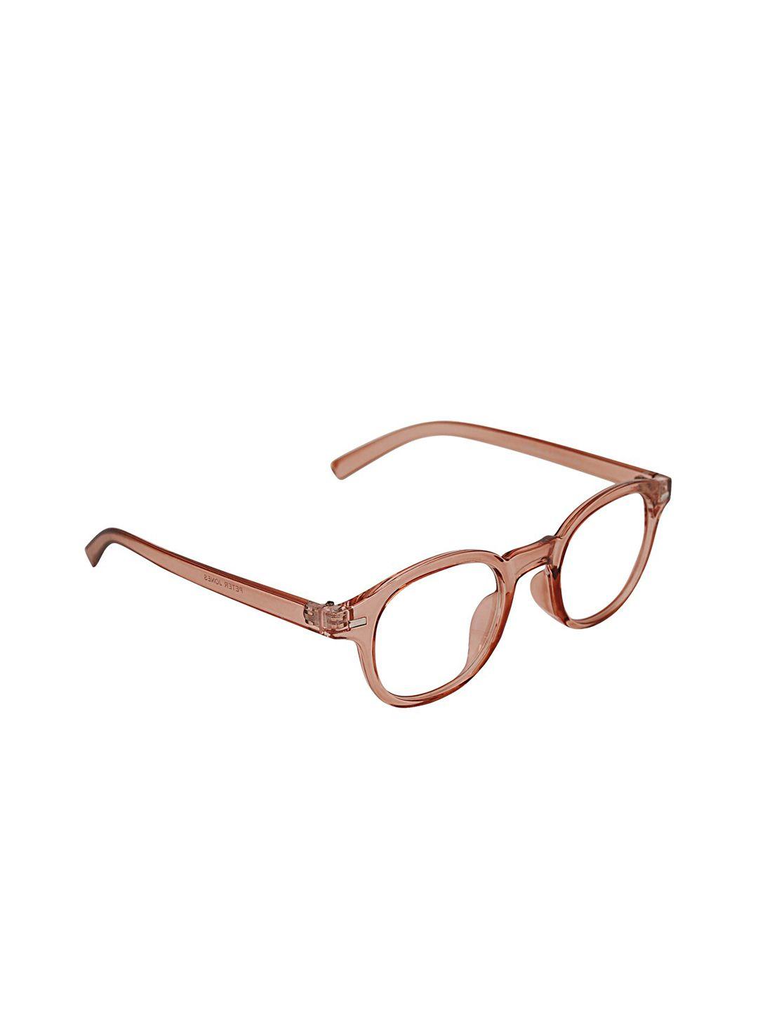 peter jones eyewear unisex brown full rim oval frames computer glasses