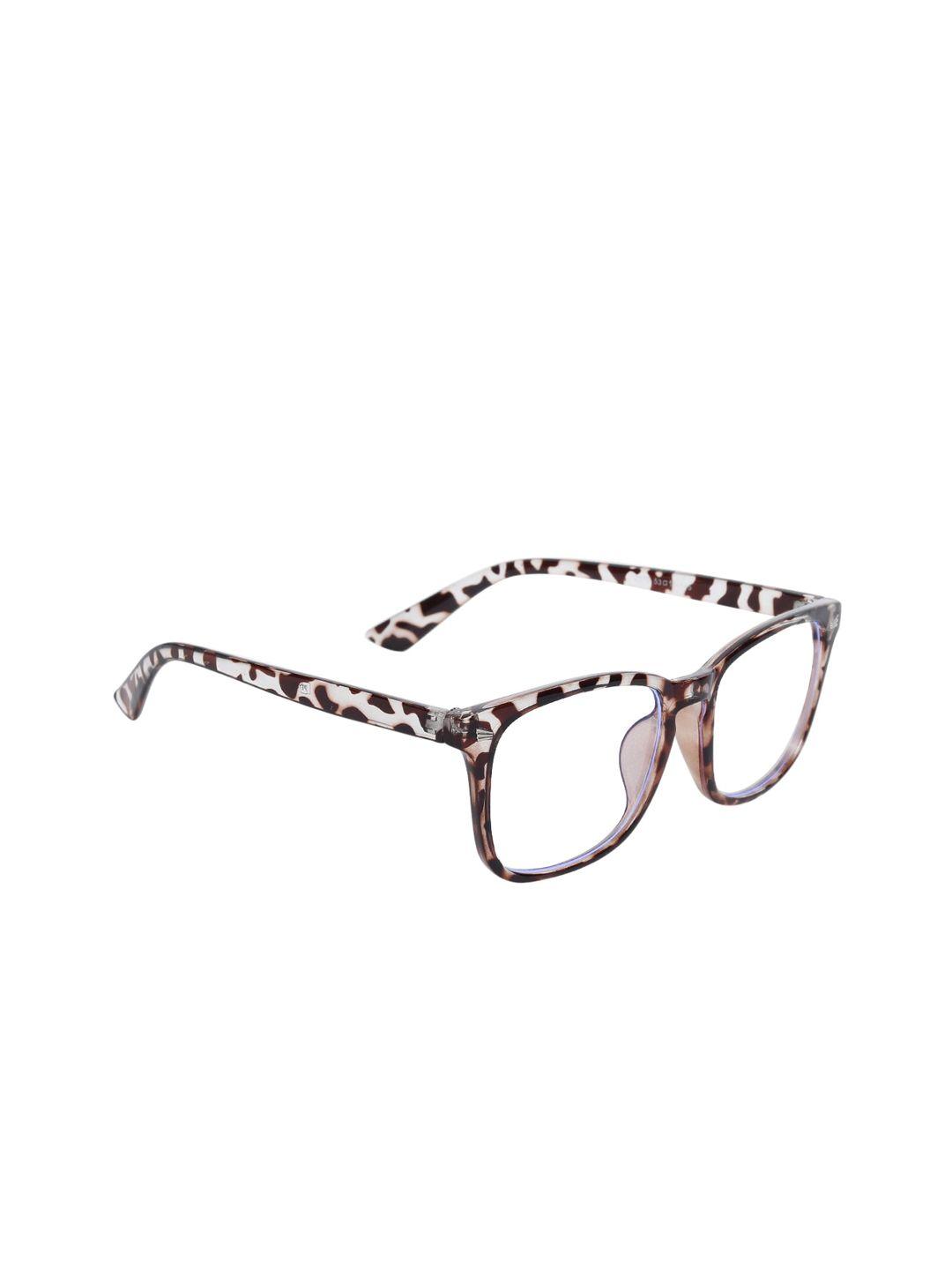 peter jones eyewear unisex grey & brown square blue light blocking full rim glasses 2379da