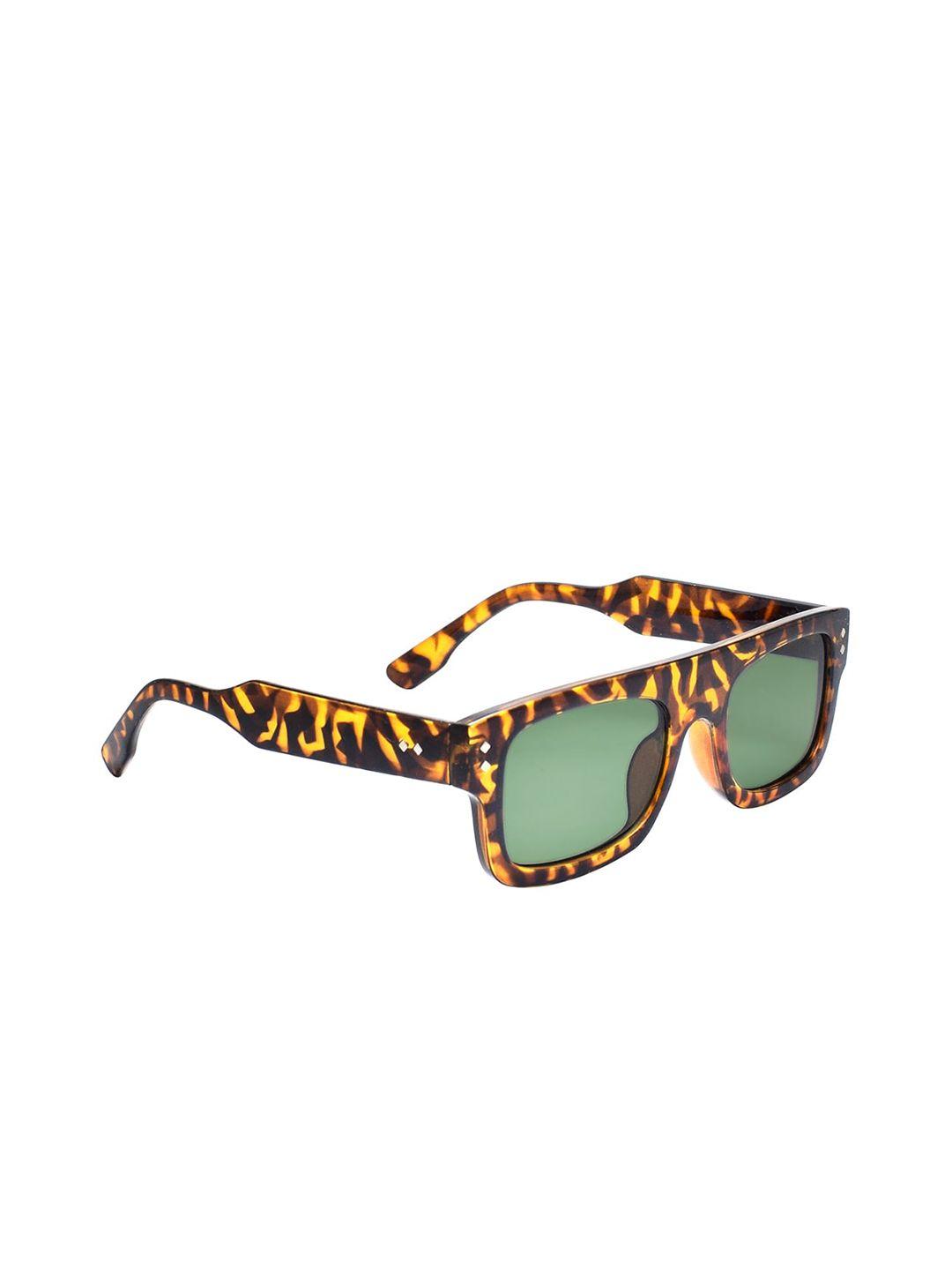 peter jones eyewear women green lens & brown square sunglasses with uv protected lens