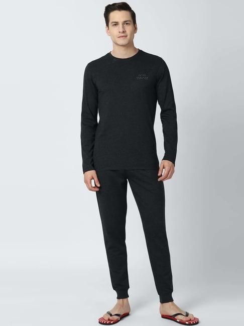 peter england black regular fit nightsuits