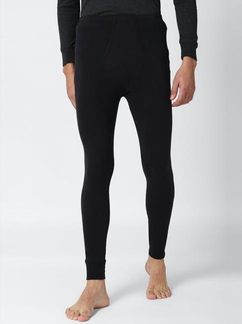 peter england black regular fit thermal leggings