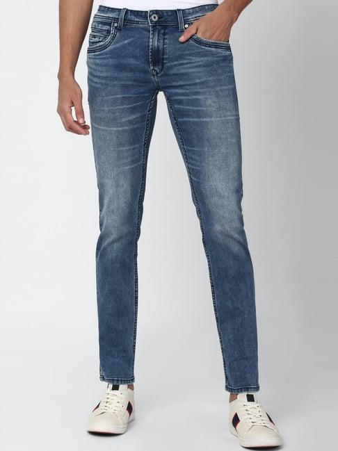 peter england blue cotton skinny fit jeans
