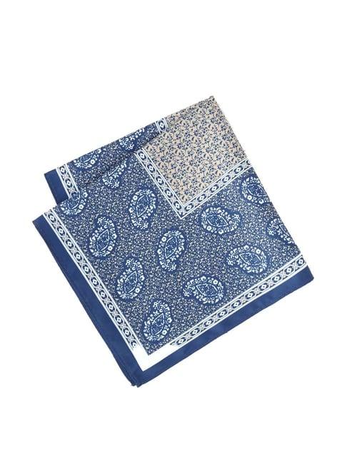 peter england blue printed pocket square